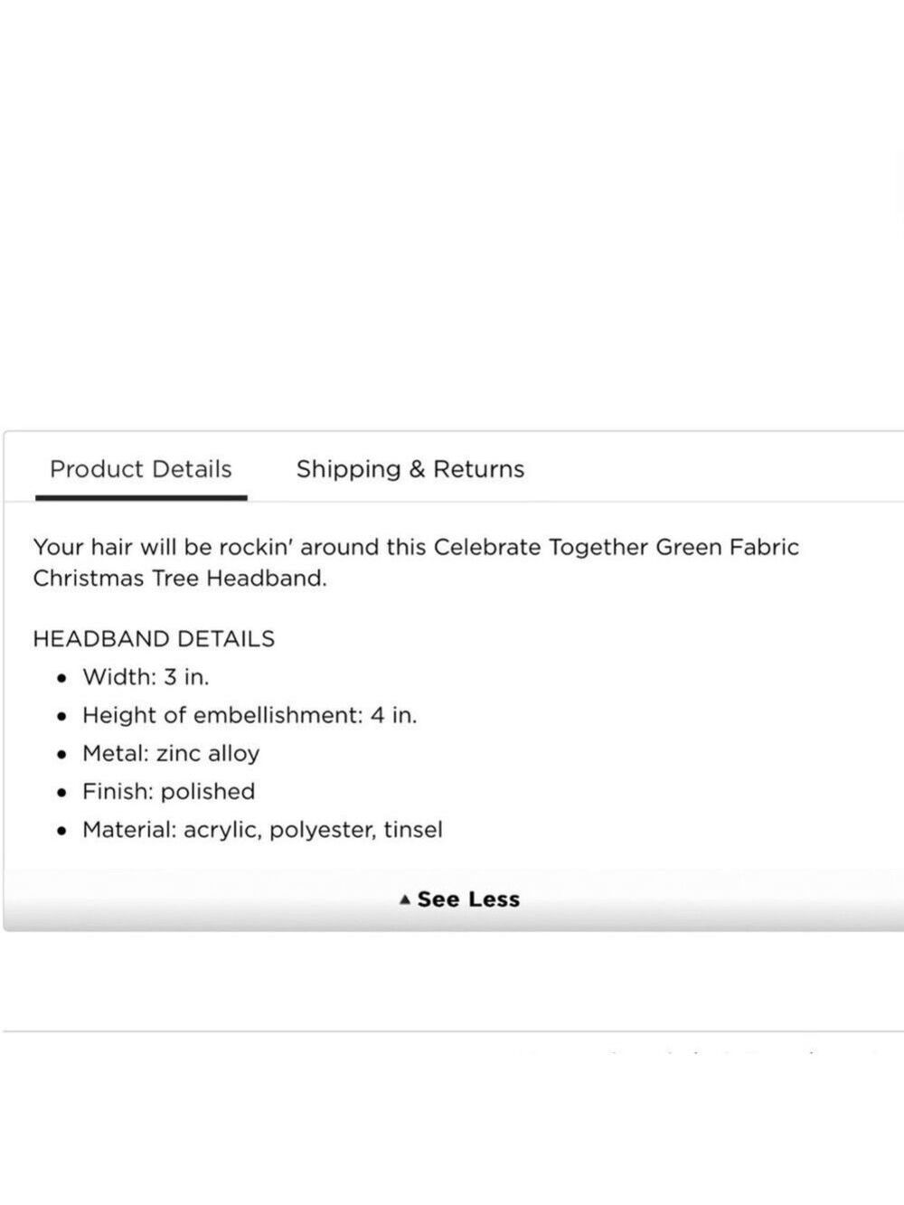 Celebrate Together from Kohls Christmas tree headband new in package - Picture 2 of 7